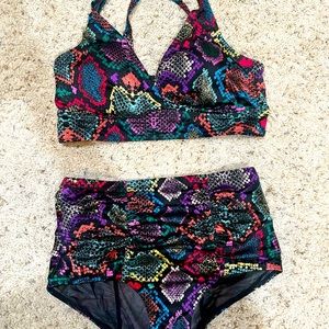 Torrid 2 piece Snakeskin print swimsuit